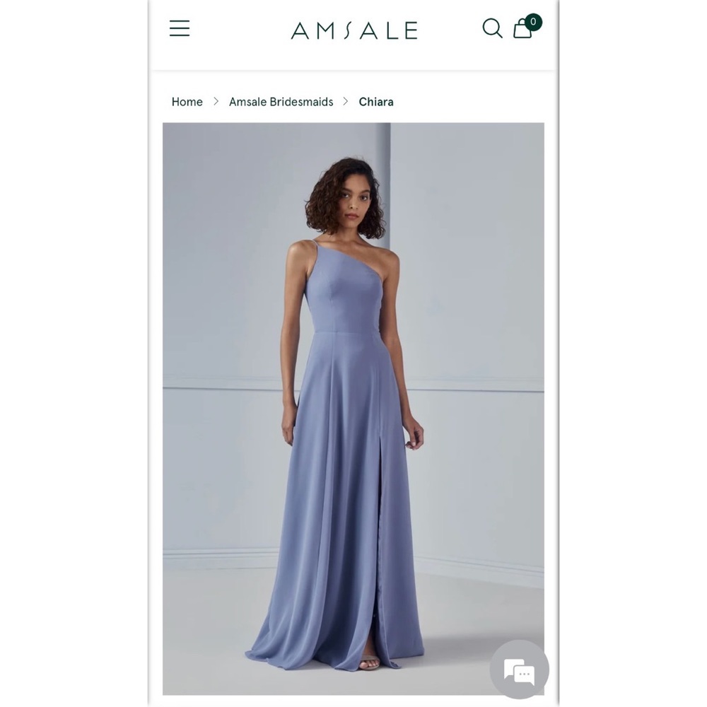 Amsale Chiara Bridesmaid Dress in Slate size 10 (fits like a size 8)
